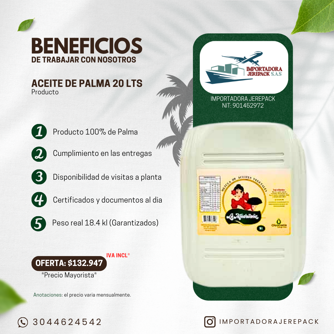 ACEITE DE PALMA 20 LTS