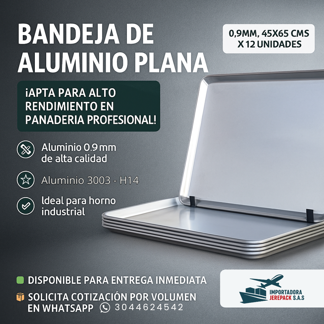BANDEJA DE PANDERIA EN ALUMINIO 3003 H14 CAJA X 12 UNDS